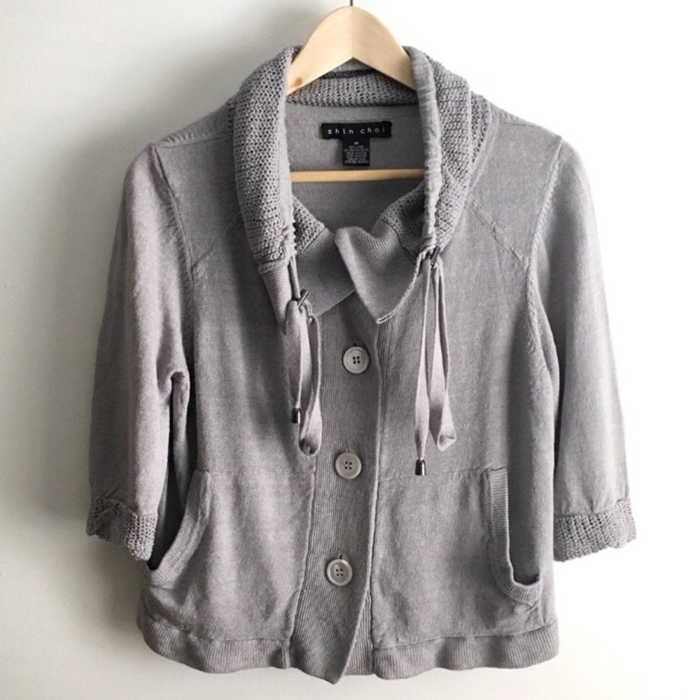 Shin Choi | Grey Linen Cardigan
